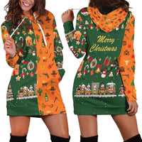 Merry Kiss My Texas Christmas Hoodie Dress Xmas Holiday Patterns - Wonder Print Shop