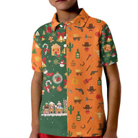 Merry Kiss My Texas Christmas Kid Polo Shirt Xmas Holiday Patterns - Wonder Print Shop