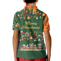 Merry Kiss My Texas Christmas Kid Polo Shirt Xmas Holiday Patterns - Wonder Print Shop