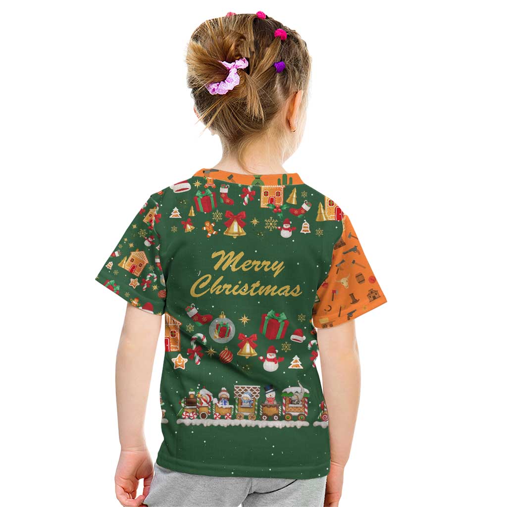 Merry Kiss My Texas Christmas Kid T Shirt Xmas Holiday Patterns - Wonder Print Shop