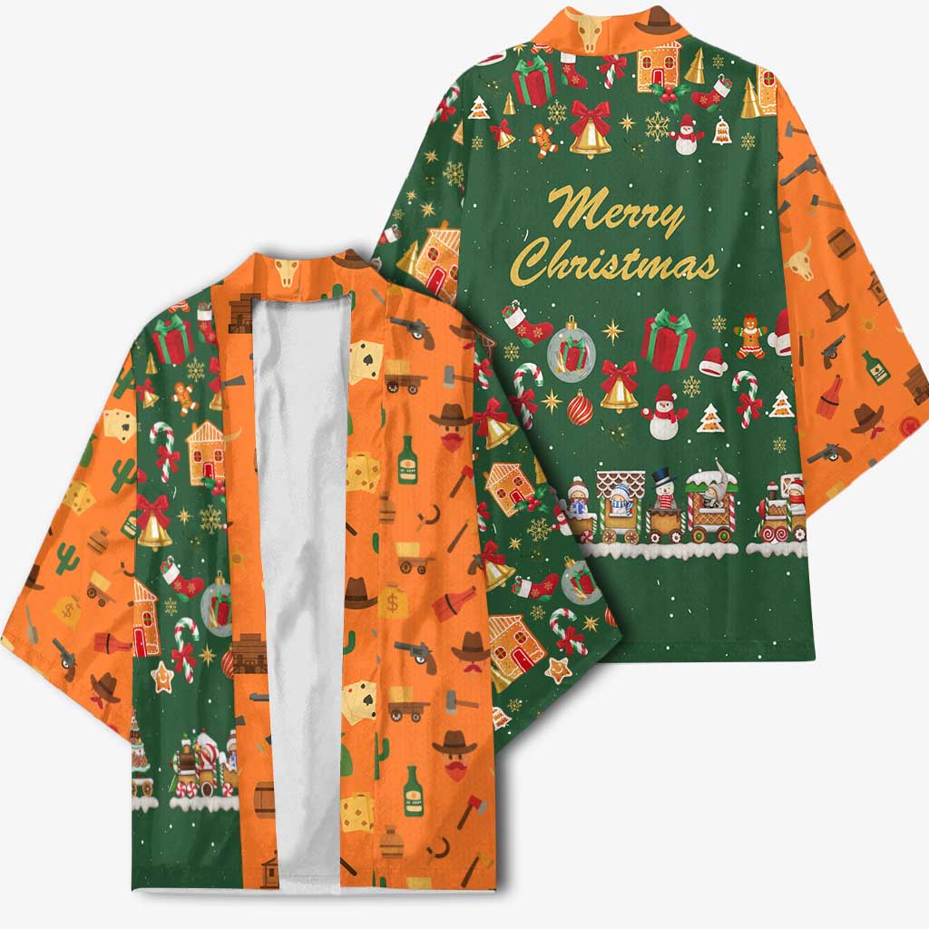 Merry Kiss My Texas Christmas Kimono Xmas Holiday Patterns - Wonder Print Shop