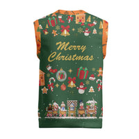 Merry Kiss My Texas Christmas Knitted V-Neck Vest Xmas Holiday Patterns - Wonder Print Shop
