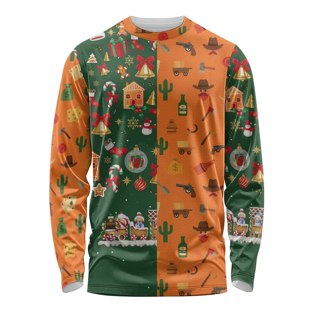 Merry Kiss My Texas Christmas Long Sleeve Shirt Xmas Holiday Patterns - Wonder Print Shop