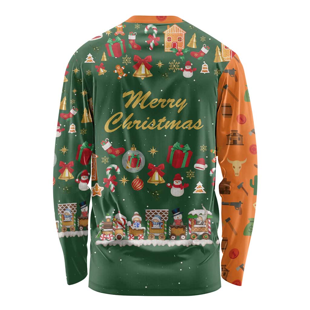 Merry Kiss My Texas Christmas Long Sleeve Shirt Xmas Holiday Patterns - Wonder Print Shop