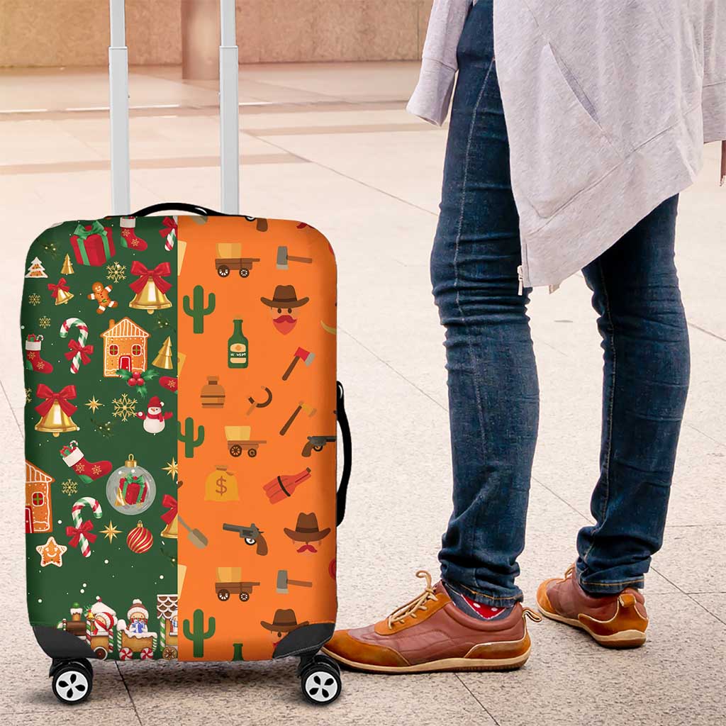 Merry Kiss My Texas Christmas Luggage Cover Xmas Holiday Patterns - Wonder Print Shop