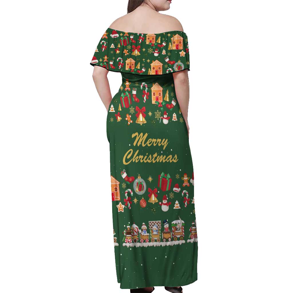 Merry Kiss My Texas Christmas Off Shoulder Maxi Dress Xmas Holiday Patterns - Wonder Print Shop