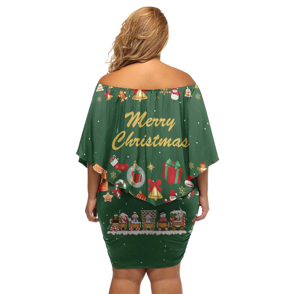 Merry Kiss My Texas Christmas Off Shoulder Short Dress Xmas Holiday Patterns - Wonder Print Shop