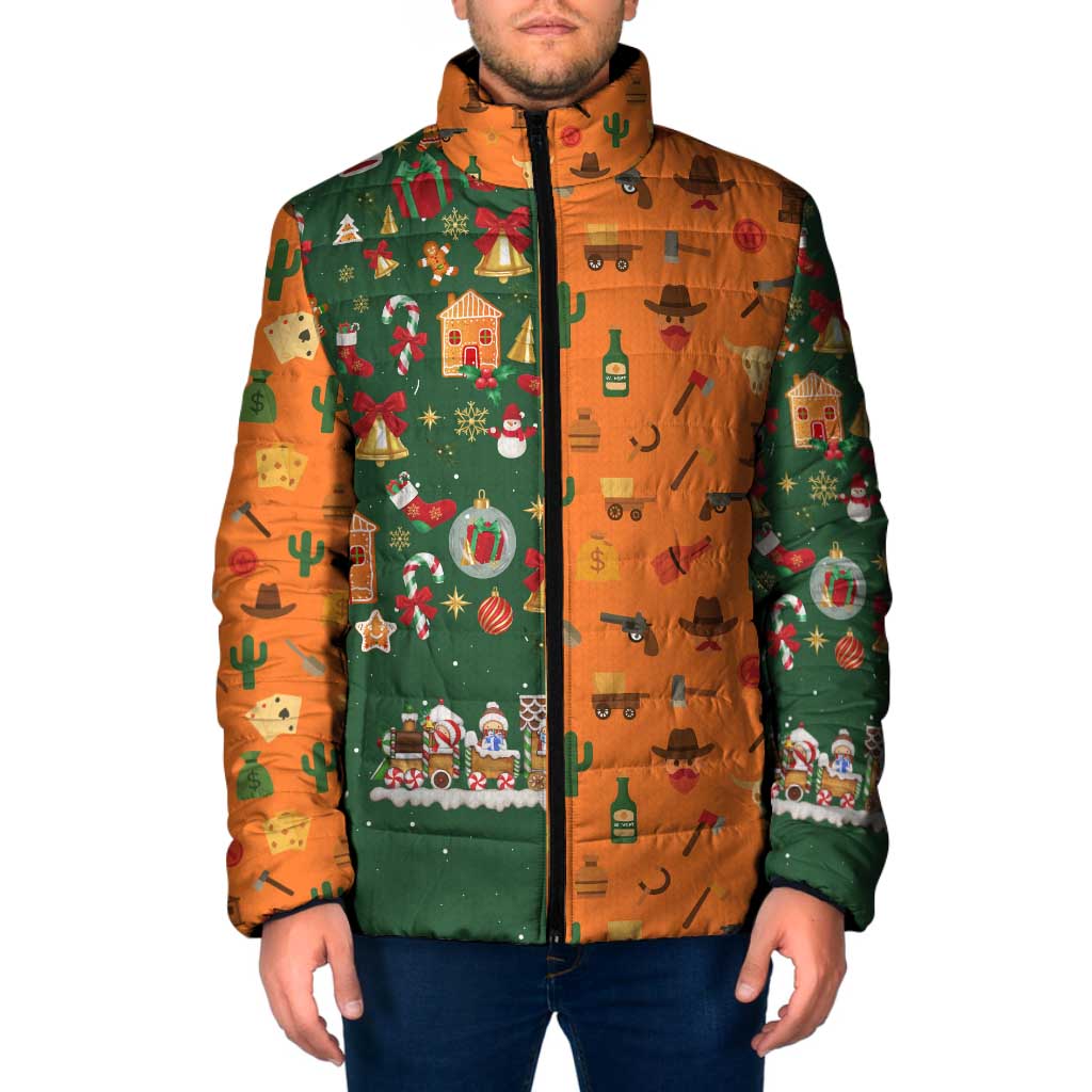 Merry Kiss My Texas Christmas Padded Jacket Xmas Holiday Patterns - Wonder Print Shop