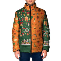 Merry Kiss My Texas Christmas Padded Jacket Xmas Holiday Patterns - Wonder Print Shop