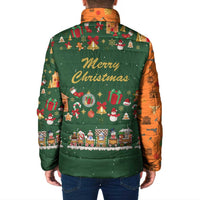 Merry Kiss My Texas Christmas Padded Jacket Xmas Holiday Patterns - Wonder Print Shop