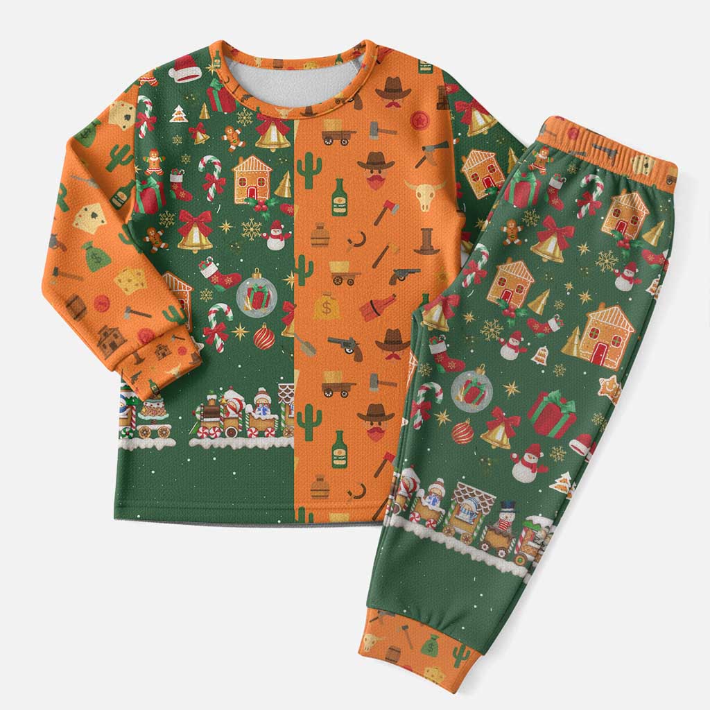 Merry Kiss My Texas Christmas Pajama Set Xmas Holiday Patterns - Wonder Print Shop