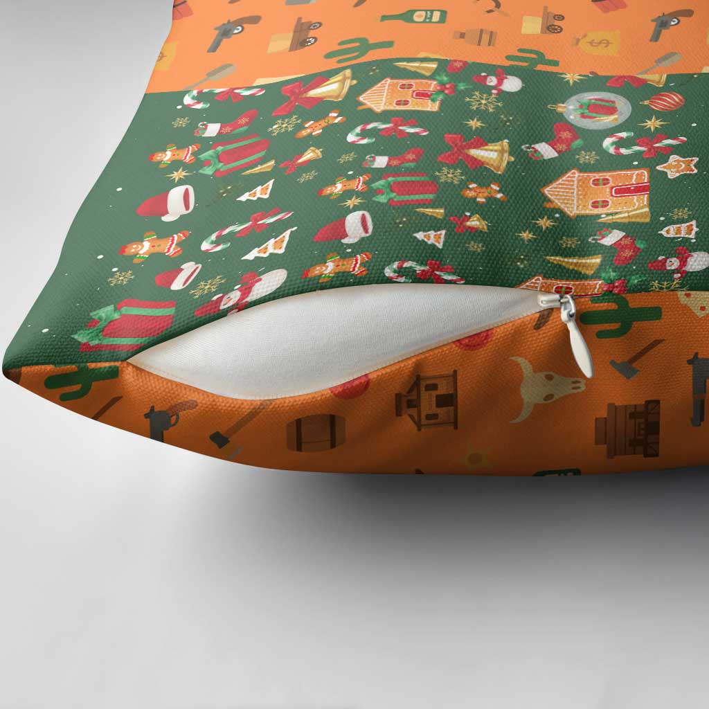 Merry Kiss My Texas Christmas Pillow Cover Xmas Holiday Patterns - Wonder Print Shop
