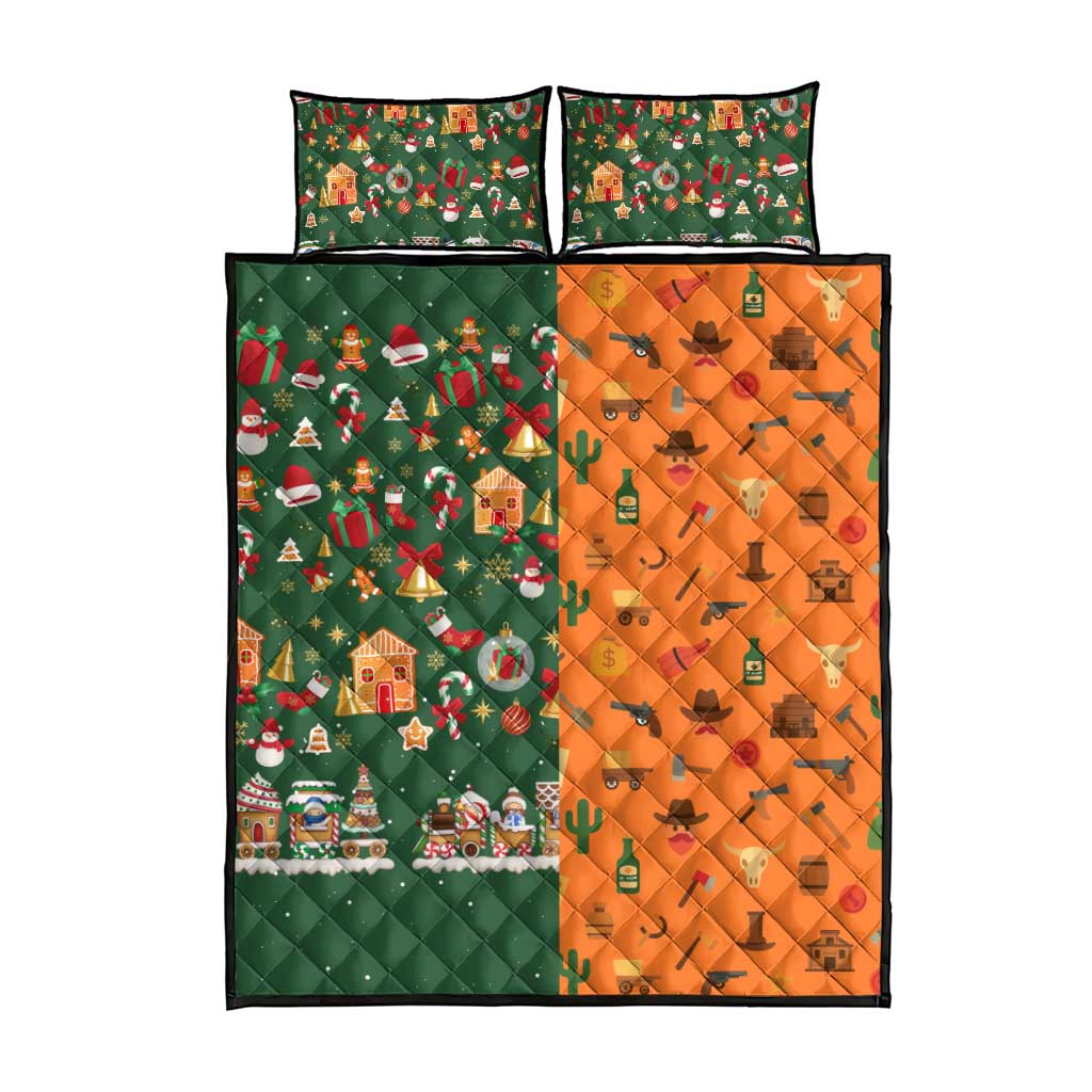 Merry Kiss My Texas Christmas Quilt Bed Set Xmas Holiday Patterns - Wonder Print Shop