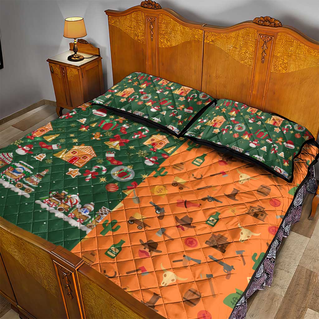 Merry Kiss My Texas Christmas Quilt Bed Set Xmas Holiday Patterns - Wonder Print Shop