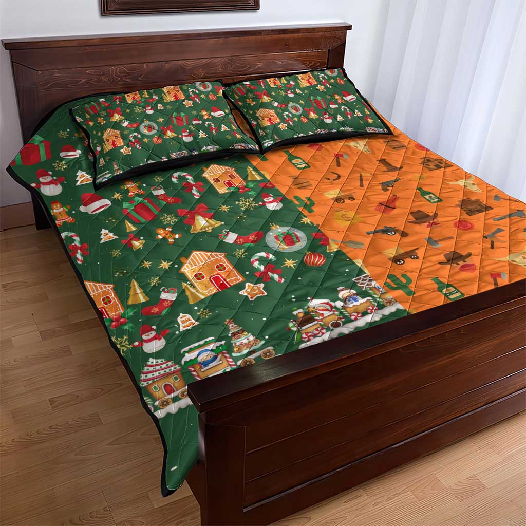 Merry Kiss My Texas Christmas Quilt Bed Set Xmas Holiday Patterns - Wonder Print Shop