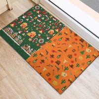 Merry Kiss My Texas Christmas Rubber Doormat Xmas Holiday Patterns - Wonder Print Shop