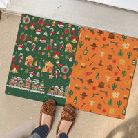 Merry Kiss My Texas Christmas Rubber Doormat Xmas Holiday Patterns - Wonder Print Shop