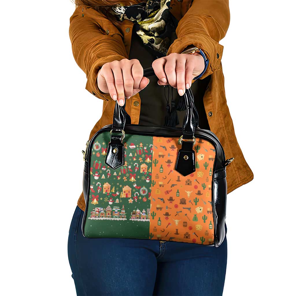 Merry Kiss My Texas Christmas Shoulder Handbag Xmas Holiday Patterns - Wonder Print Shop