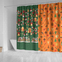 Merry Kiss My Texas Christmas Shower Curtain Xmas Holiday Patterns - Wonder Print Shop