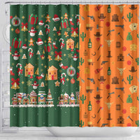 Merry Kiss My Texas Christmas Shower Curtain Xmas Holiday Patterns - Wonder Print Shop