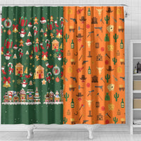Merry Kiss My Texas Christmas Shower Curtain Xmas Holiday Patterns - Wonder Print Shop