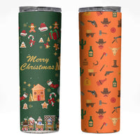Merry Kiss My Texas Christmas Skinny Tumbler Xmas Holiday Patterns - Wonder Print Shop