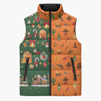 Merry Kiss My Texas Christmas Sleeveless Puffer Jacket Xmas Holiday Patterns - Wonder Print Shop
