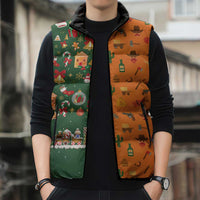 Merry Kiss My Texas Christmas Sleeveless Puffer Jacket Xmas Holiday Patterns - Wonder Print Shop