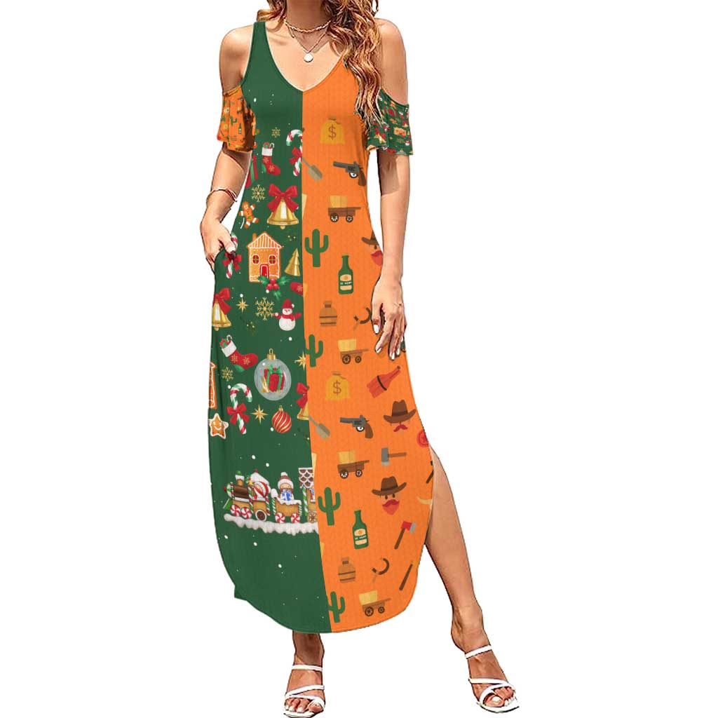 Merry Kiss My Texas Christmas Summer Maxi Dress Xmas Holiday Patterns - Wonder Print Shop
