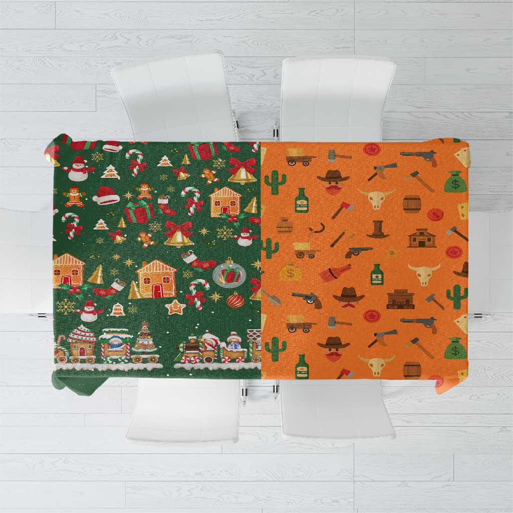 Merry Kiss My Texas Christmas Tablecloth Xmas Holiday Patterns - Wonder Print Shop