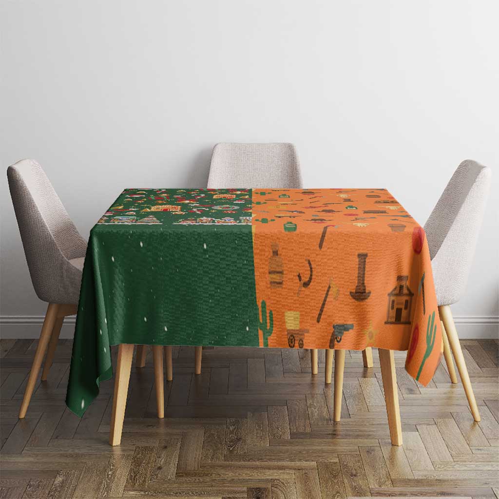 Merry Kiss My Texas Christmas Tablecloth Xmas Holiday Patterns - Wonder Print Shop
