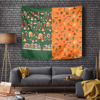 Merry Kiss My Texas Christmas Tapestry Xmas Holiday Patterns - Wonder Print Shop