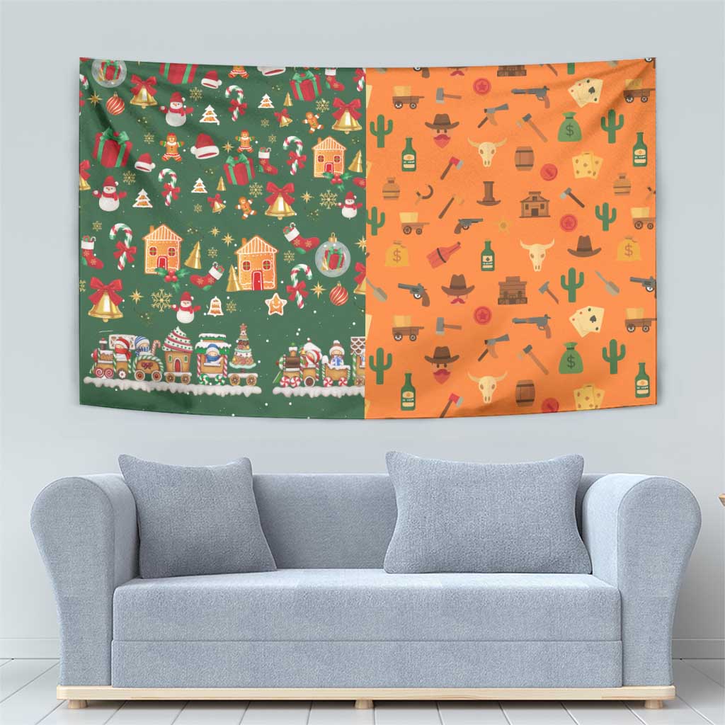 Merry Kiss My Texas Christmas Tapestry Xmas Holiday Patterns - Wonder Print Shop