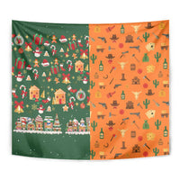 Merry Kiss My Texas Christmas Tapestry Xmas Holiday Patterns - Wonder Print Shop