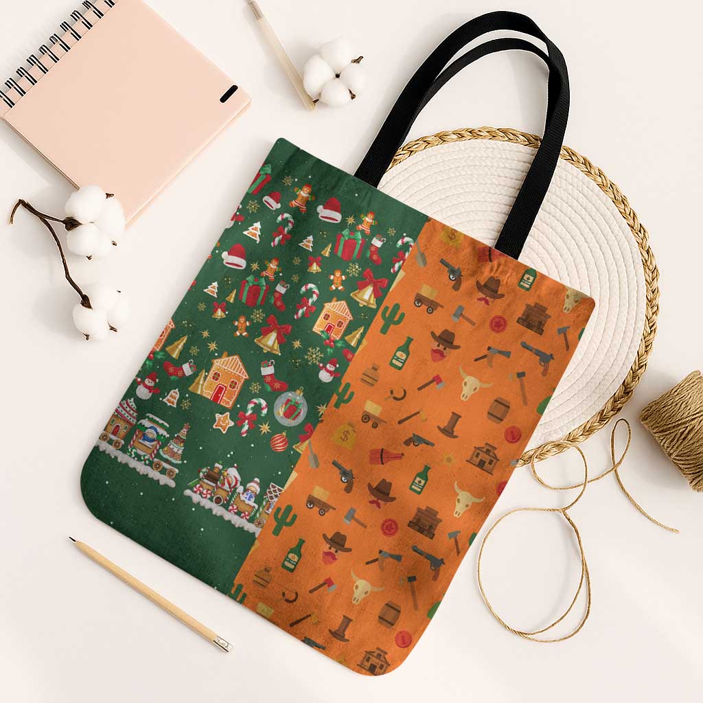 Merry Kiss My Texas Christmas Tote Bag Xmas Holiday Patterns - Wonder Print Shop