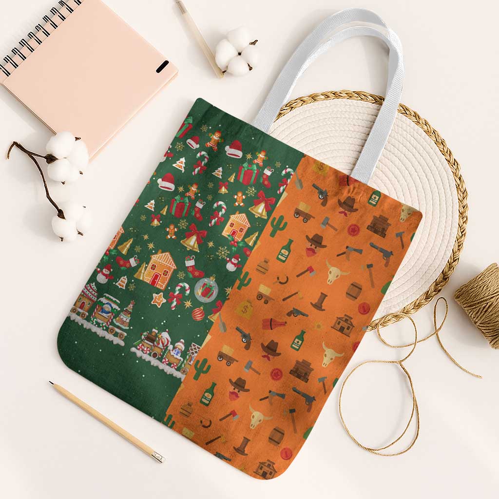 Merry Kiss My Texas Christmas Tote Bag Xmas Holiday Patterns - Wonder Print Shop