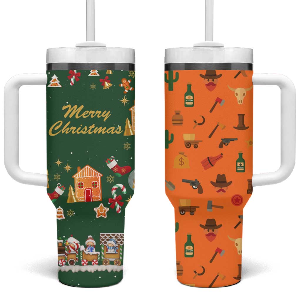 Merry Kiss My Texas Christmas Tumbler With Handle Xmas Holiday Patterns - Wonder Print Shop