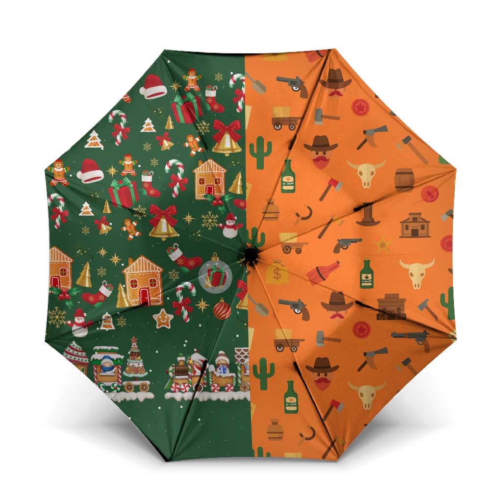 Merry Kiss My Texas Christmas Umbrella Xmas Holiday Patterns - Wonder Print Shop