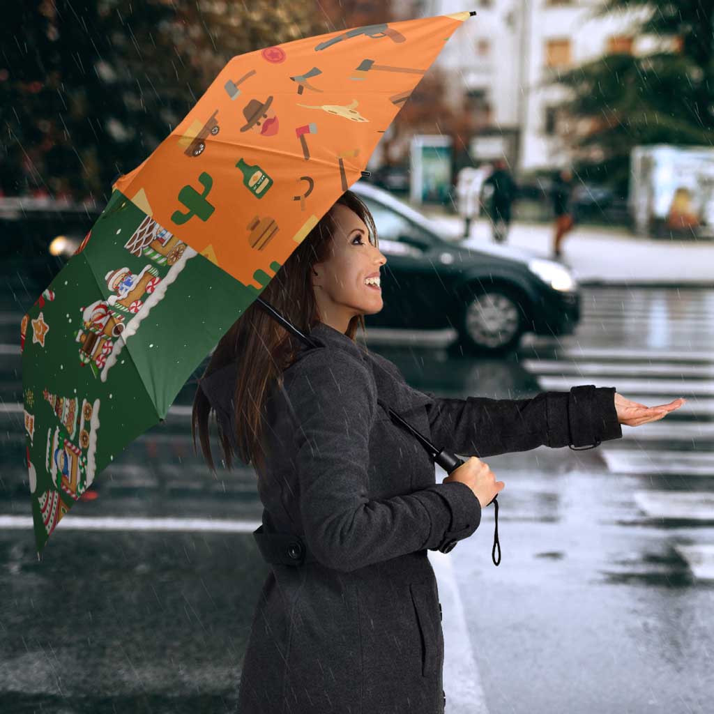 Merry Kiss My Texas Christmas Umbrella Xmas Holiday Patterns - Wonder Print Shop