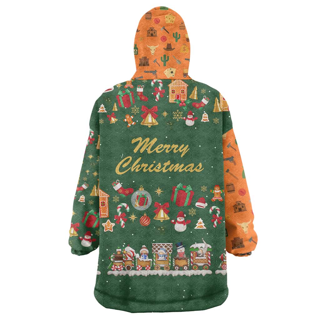 Merry Kiss My Texas Christmas Wearable Blanket Hoodie Xmas Holiday Patterns - Wonder Print Shop