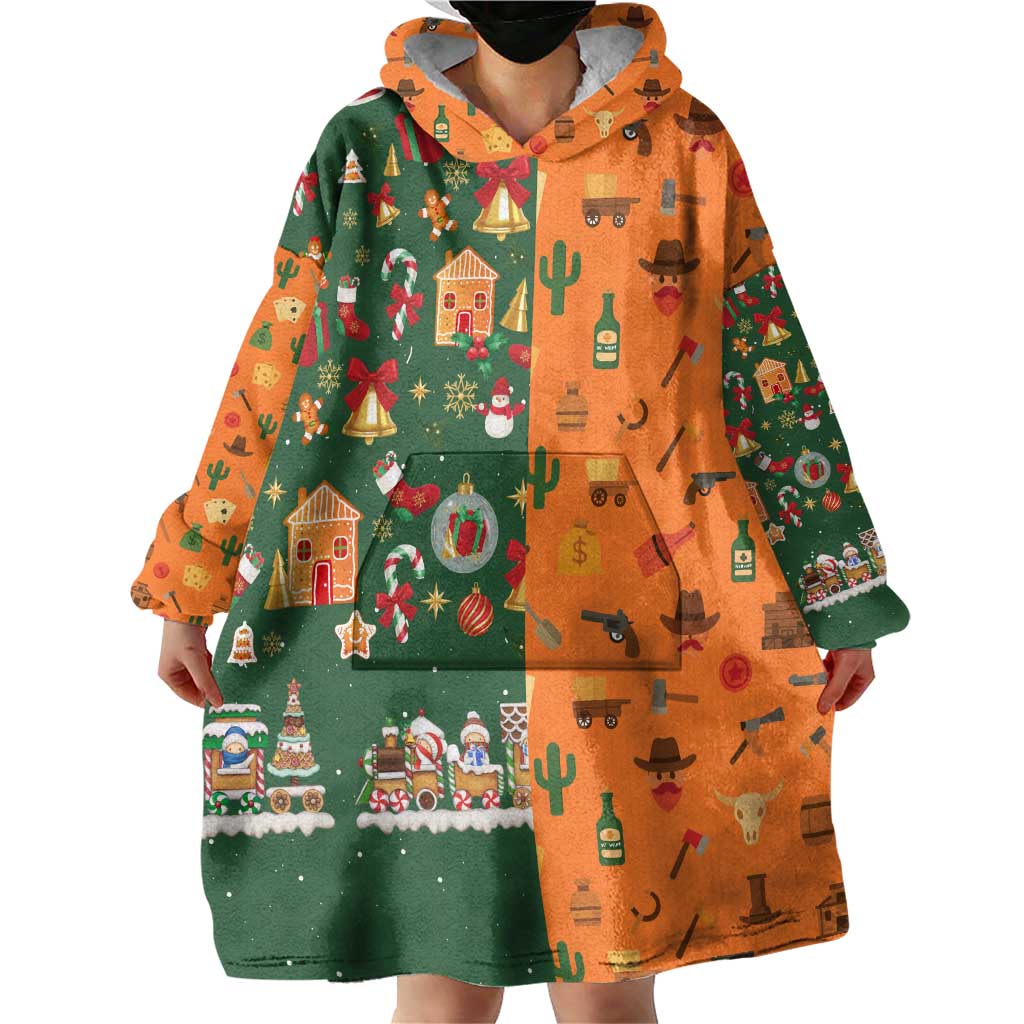 Merry Kiss My Texas Christmas Wearable Blanket Hoodie Xmas Holiday Patterns - Wonder Print Shop