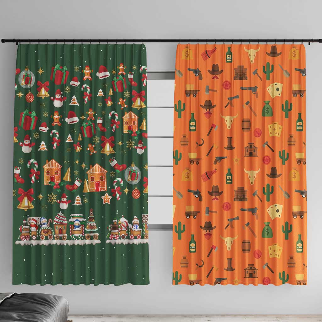 Merry Kiss My Texas Christmas Window Curtain Xmas Holiday Patterns - Wonder Print Shop