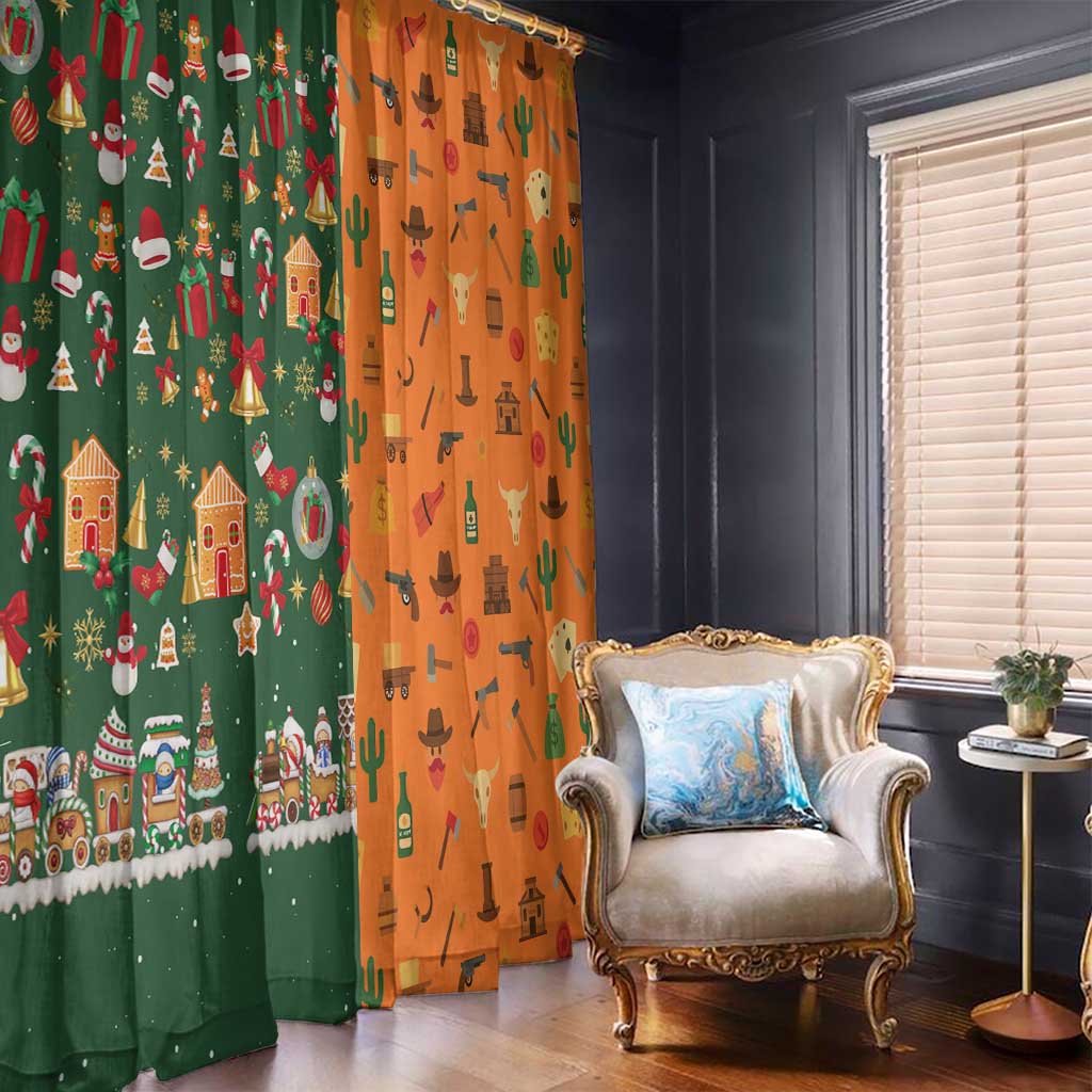 Merry Kiss My Texas Christmas Window Curtain Xmas Holiday Patterns - Wonder Print Shop