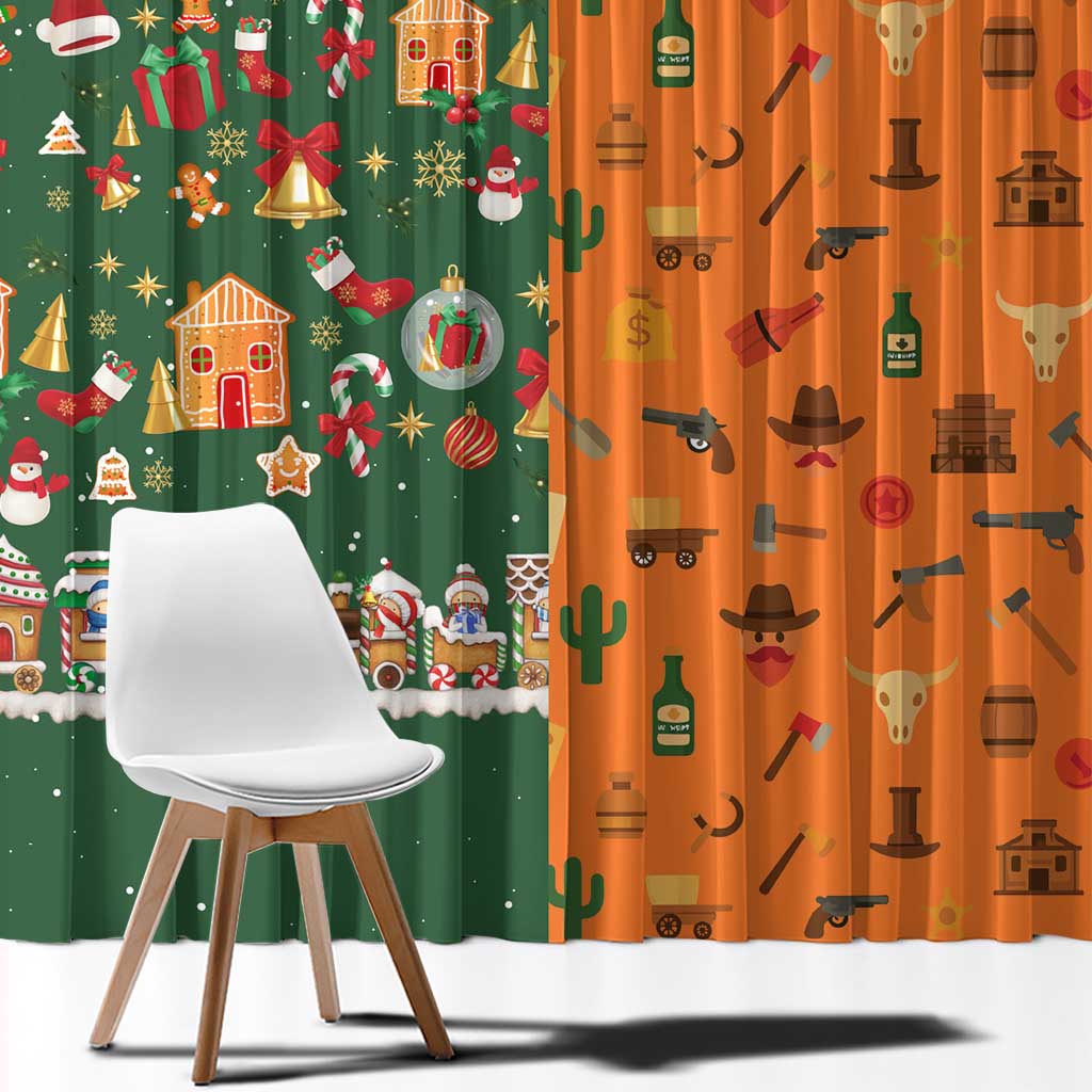 Merry Kiss My Texas Christmas Window Curtain Xmas Holiday Patterns - Wonder Print Shop