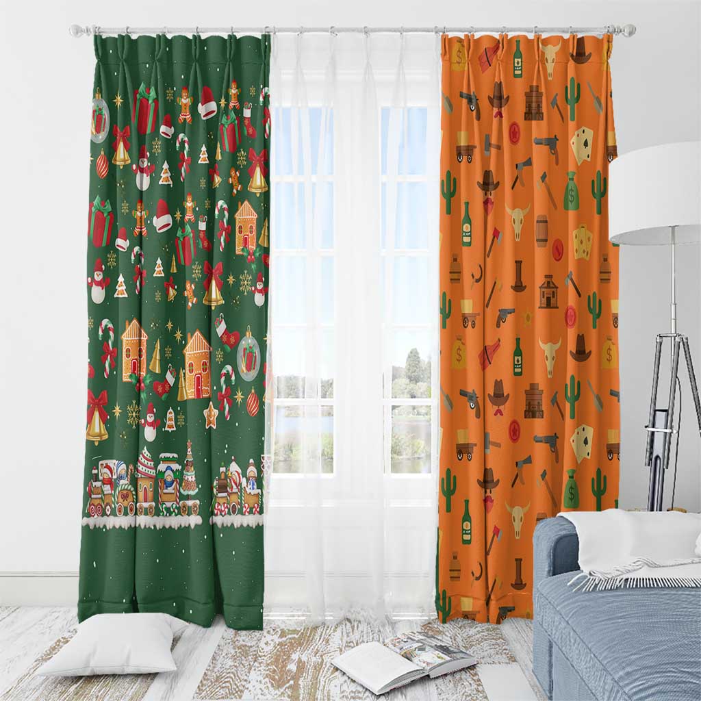 Merry Kiss My Texas Christmas Window Curtain Xmas Holiday Patterns - Wonder Print Shop