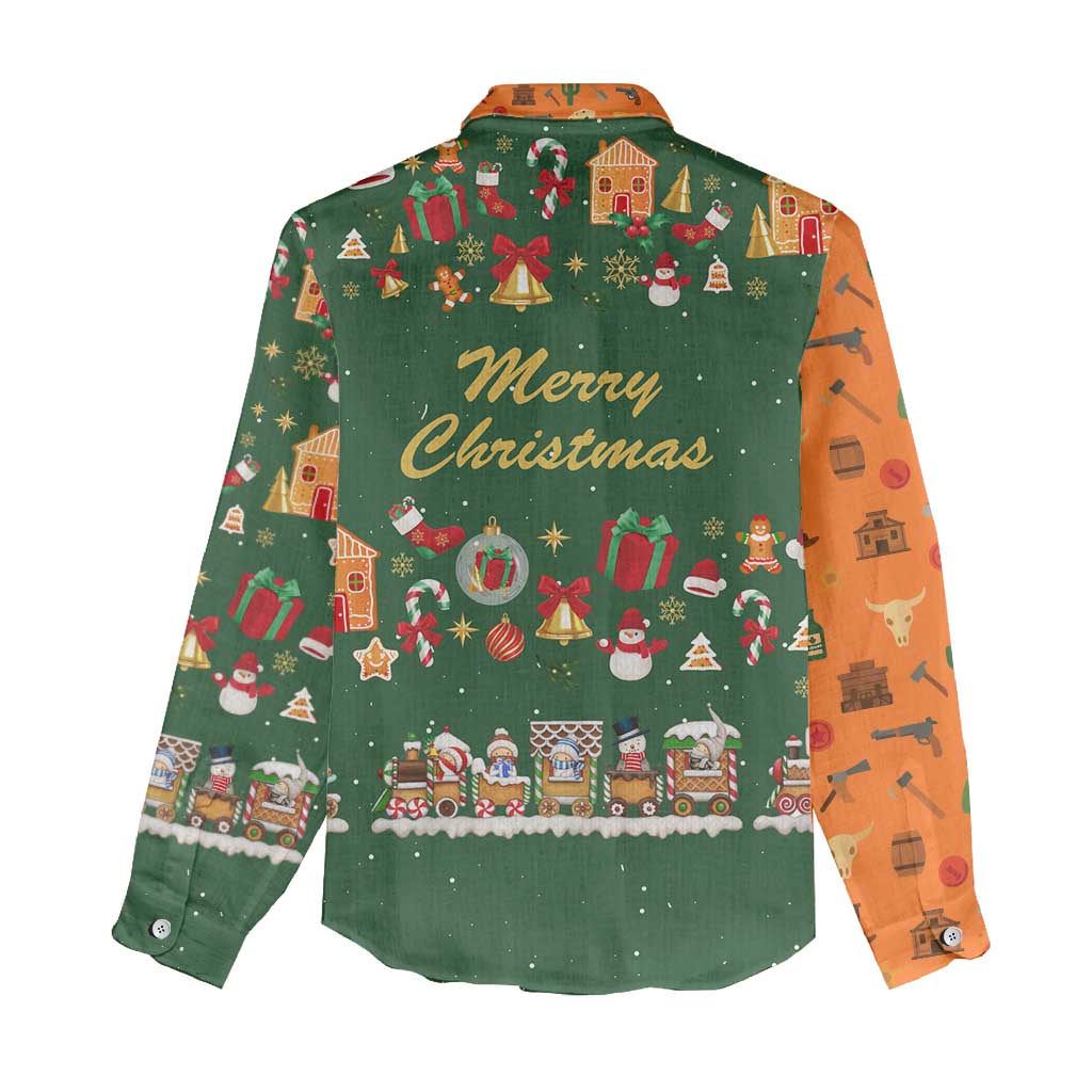 Merry Kiss My Texas Christmas Women Casual Shirt Xmas Holiday Patterns - Wonder Print Shop