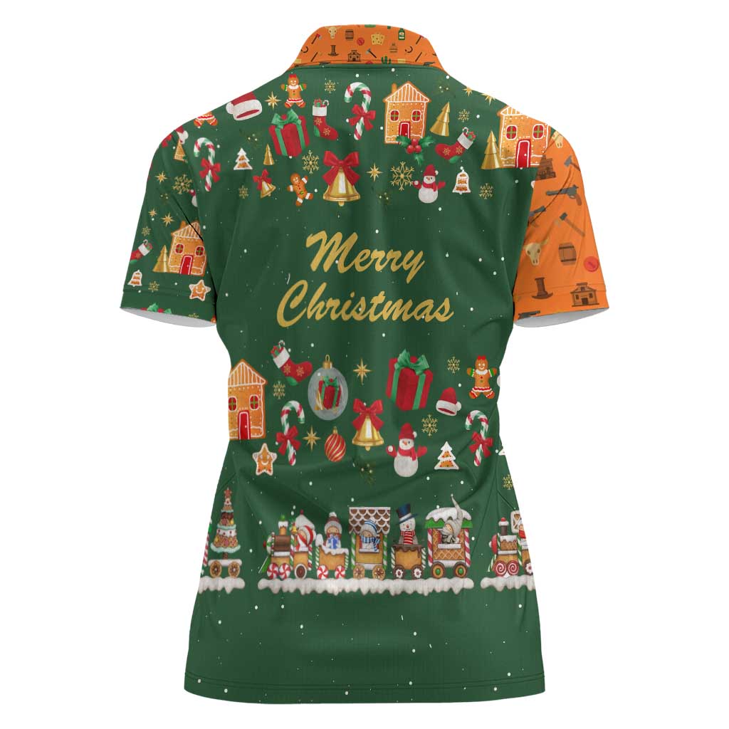 Merry Kiss My Texas Christmas Women Polo Shirt Xmas Holiday Patterns - Wonder Print Shop