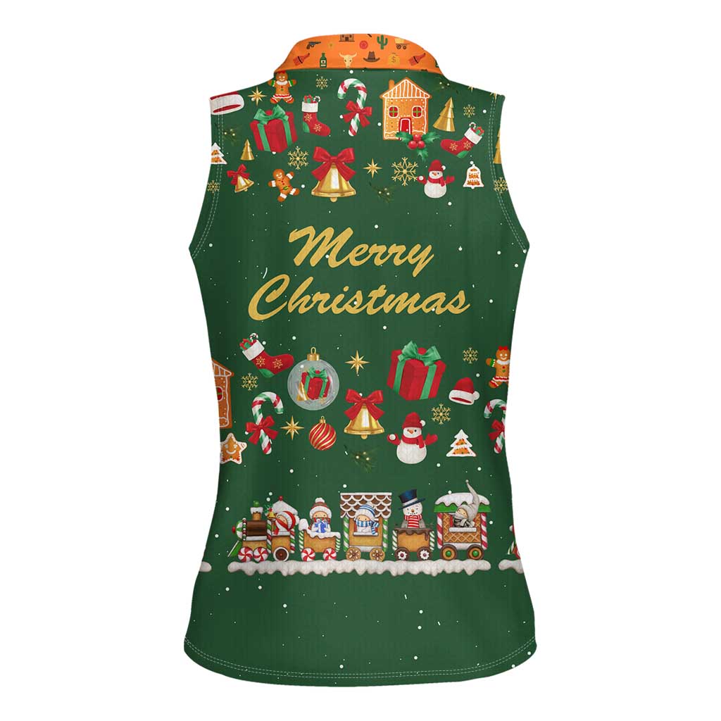 Merry Kiss My Texas Christmas Women Sleeveless Polo Shirt Xmas Holiday Patterns - Wonder Print Shop