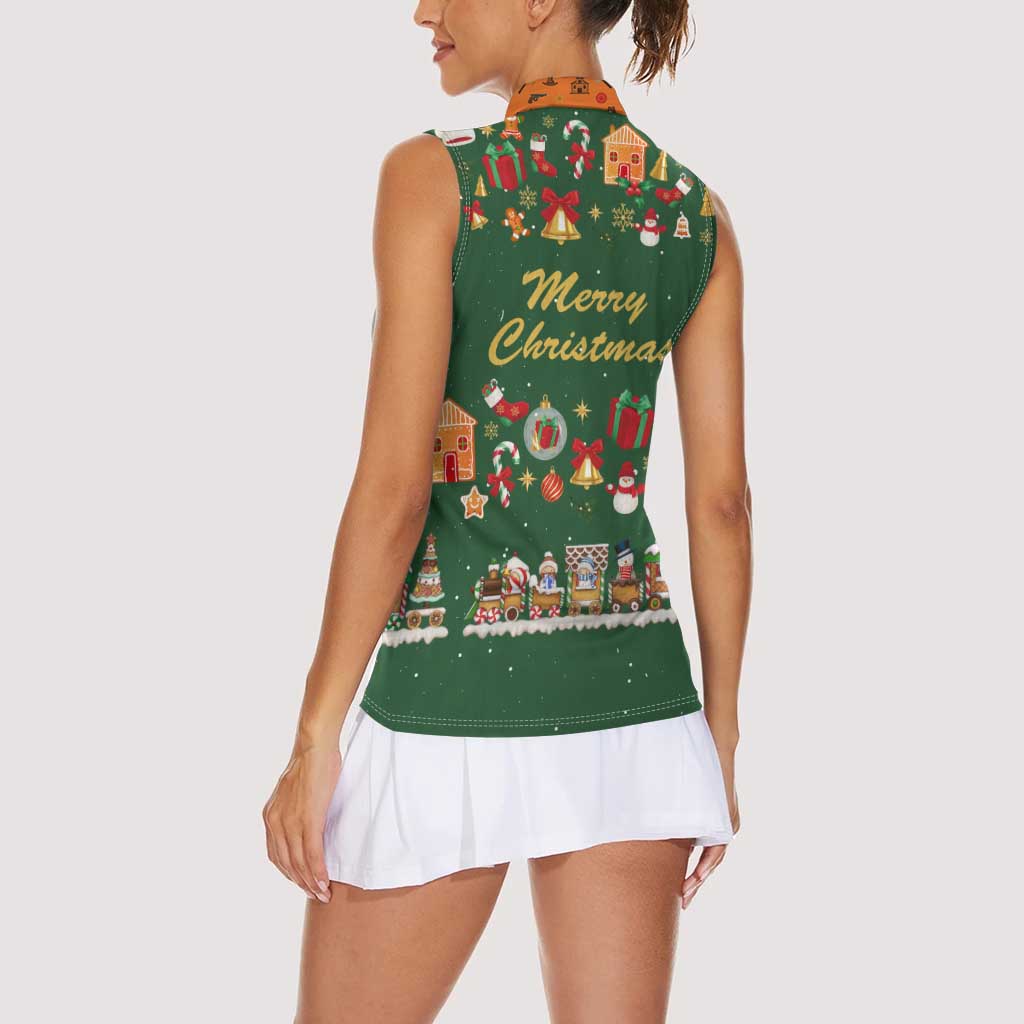Merry Kiss My Texas Christmas Women Sleeveless Polo Shirt Xmas Holiday Patterns - Wonder Print Shop
