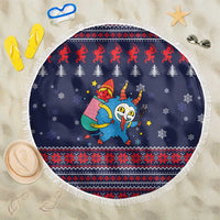 Merry Krampus Christmas Beach Blanket Xmas Holiday Patterns - Wonder Print Shop